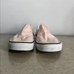 Vans Pink and Off White Checkered Slip-On Flats Size 7.5 thumbnail 3