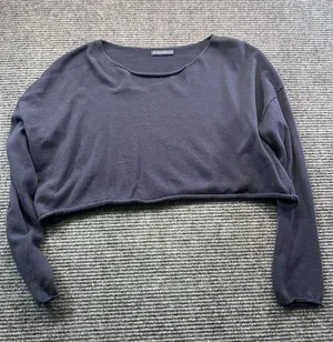 Brandy Melville Sweater Women One Size Blue Roll Neck Cropped Long Sleeve Cotton thumbnail 1