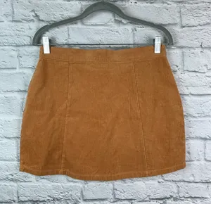 Rue 21 Womens Camel Ribbed Corduroy Button Down Mini Skirt - Sz M thumbnail 3