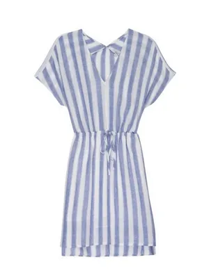 Rails Wren Pacifica Stripe Linen Blend Kaftan Dress Blue White Size Medium thumbnail 2
