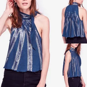 NWT Free People Glitter City Sequins Detailing Blouse thumbnail 2