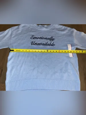 NWT Wild Fable Emotionally Unavailable Sweater XXL Light Blue Knit Pullover thumbnail 5