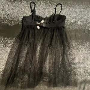 Womens M Victoria's Secret Black sheer babydoll lingerie top thumbnail 2