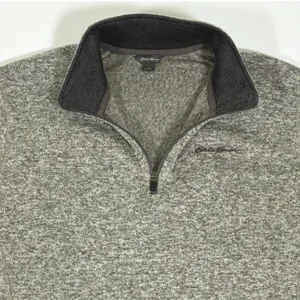 Eddie Bauer Mens XL Gray Heather Quarter Zip Fleece Pullover K3066581 thumbnail 8