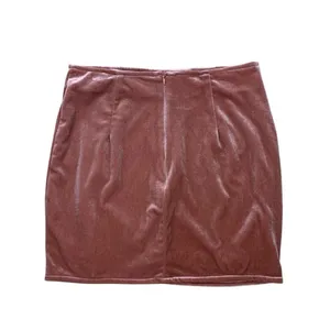 Mable Mauve Velvet Mini Skirt Side Slit Soft Glam Trendy Womens M thumbnail 5