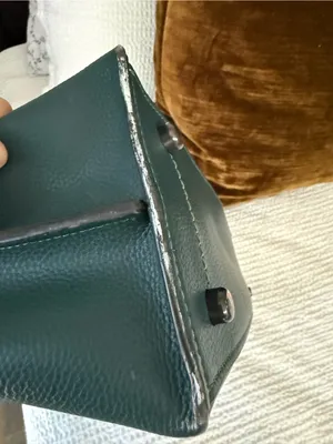 Coach Willow Tote Polished Pebble Leather Turnlock Zip Compartment Feet Green thumbnail 5