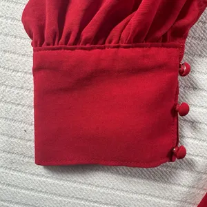 Maurice Beautiful Sexy Red Blouse With Open Long Sleeves Size 1x thumbnail 7