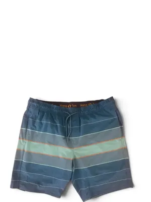 Hang Ten Men’s XL Striped Swim Trunks Board Shorts Compression Liner Blue Gray thumbnail 8