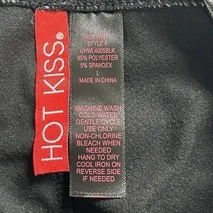 Hot Kiss Women's Black Faux Leather Pants Size L Mid Rise Skinny Pull On Stretch Leggings thumbnail 5