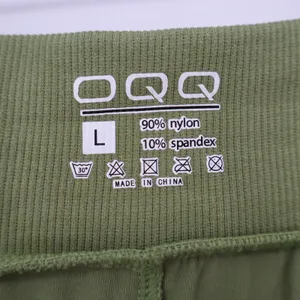 OQQ Womens Sage Green Ribbed Wide Leg Yoga Pants High Waisted Lounge Size L thumbnail 2