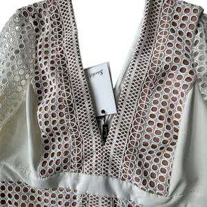 Bardot Clio Panelled Dress Womens 8 Ivory Lace V Neck Mini Coquette Bridal NWT thumbnail 3