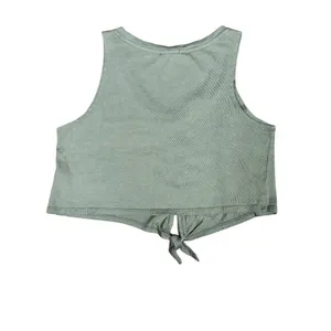Heart and Hips Green V Neck Knot Front Crop Tank Top Size Medium thumbnail 5