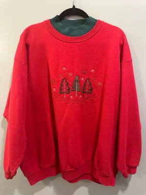 Endless Designs Vintage Holiday Christmas Trees Sweatshirt thumbnail 1
