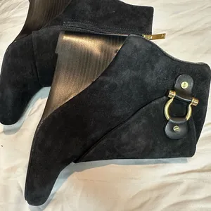 Black Suede Ankle Boots Size 7.5 thumbnail 8