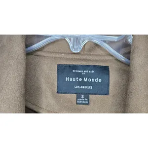 NWT Haute Monde brown Faux suede blazer coat size Small. thumbnail 6