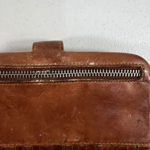 Valenca Holland Brown Woven Distressed Leather‎ Wallet Credit Card ID Holder thumbnail 5