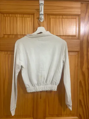 PrettyLittleThing Size Small Cropped White 1/4 Zip Sweatshirt thumbnail 5