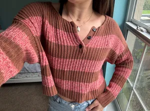 American Eagle striped cropped sweater thumbnail 1