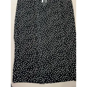 T TAHARI Midi Pencil Skirt Size S Black White Polka Dot Slit Leg Tummy Control thumbnail 4