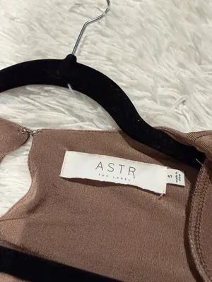 NEW ASTR Myla Dress in Nude Tan Small thumbnail 8