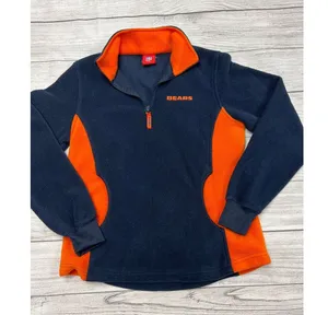 NFL For Her Chicago Bears Navy Blue Partial Zip Sweatshirt Jacket thumbnail 1