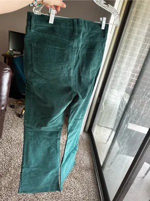 Altar'd State Women’s Dark Green Corduroy Flare Jeans thumbnail 2