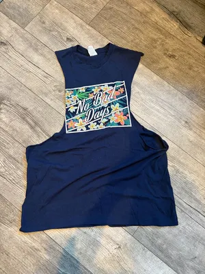Delta Pro Weight Women's XL No Bad Days Cut Navy Tank Top thumbnail 2