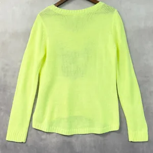 LEI Neon Yellow Sweater XL French Bulldog Dog Graphic Knit Dopamine Kitsch Twee thumbnail 2