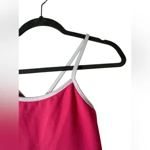 Senita Athletics Ava Crop Top S Dragonfruit Pink White Criss Cross Sports‎ Bra thumbnail 5