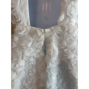 NWT Lulus Rosette‎ Mini Dress XS White 3D Floral Halter Romantic Stuck Zipper thumbnail 3