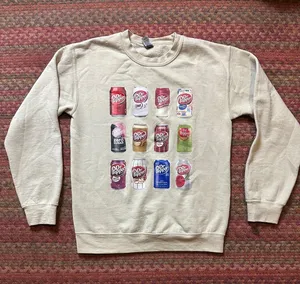 Dr Pepper Soda Variety Cream Graphic Sweatshirt thumbnail 1