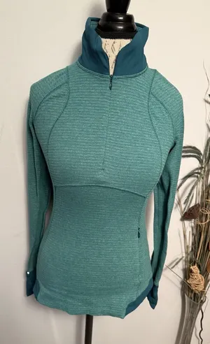 Lululemon || Runderful‎ 1/2 Zip Pullover Long Sleeve Hunter Green Forage Teal 4 thumbnail 1