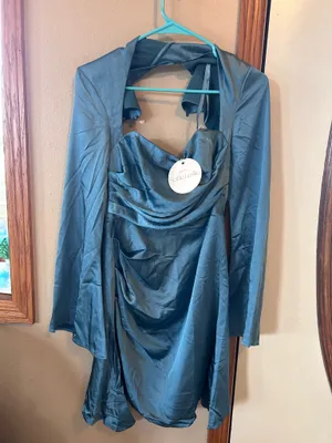 🆕💖Selfie Leslie Midnight Blue Tamia Long Sleeve Mini Dress thumbnail 5