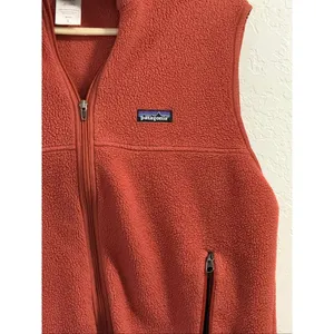 Patagonia Synchilla Vest jacket Mens L Orange Fleece Full Zip Outdoor thumbnail 2