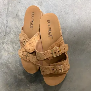 Boutique by Corkys Twinkie Cork Wedge Sandals Buckle Straps Tan Women 10 thumbnail 2