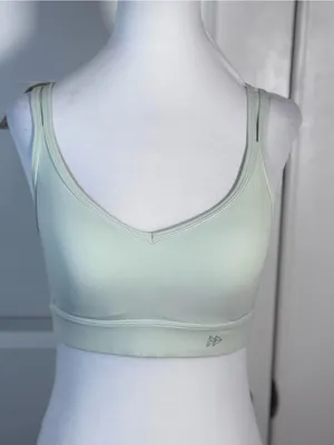 Yvette Anywhere Sports Bra S NWT Mint Green Padded Mesh Back Yoga Pilates Soft thumbnail 2