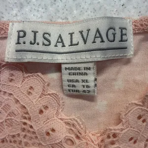 P.J. Salvage Pink Lace Cami XL Star Print Pajama Sleep Tank NWT thumbnail 3