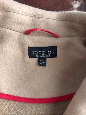 Topshop tan Long Tailored pea coat thumbnail 2
