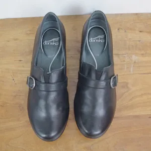 Dansko Tamara Black Leather Buckle Front Clogs Size 40 thumbnail 8