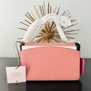 Kate‎ Spade Gentle Panda Crossbody Leather Wallet Bag, Pink/Black, NWT thumbnail 9