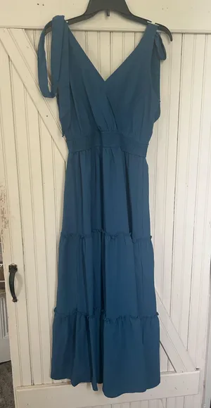Tie Strap Dress Blue thumbnail 1