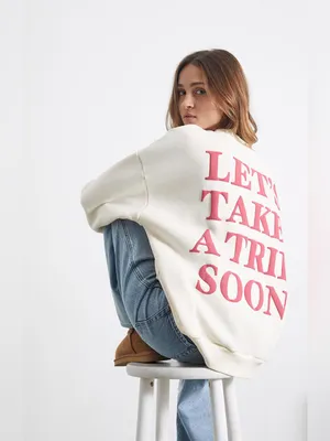 PacSun YLLW THE LABEL Let's Take A Trip Soon Crew Neck Sweatshirt thumbnail 2