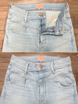 MOTHER Dazzler Yoke Front Ankle Jeans 25 Lots of Free Hugs Light Wash $238 thumbnail 3