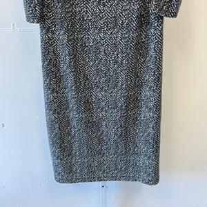 Apt 9 Abstract Herringbone Puff Sleeve Sheath Midi Dress Zipper XL Black White thumbnail 4