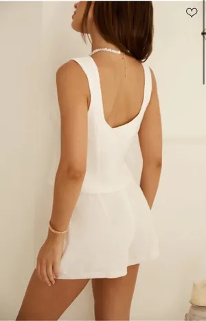 Fortune One white linen button up thumbnail 2