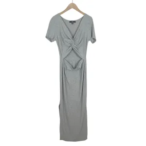 Lulus Twist Front Cut Out Midi Dress in Heather Gray Size Medium thumbnail 2