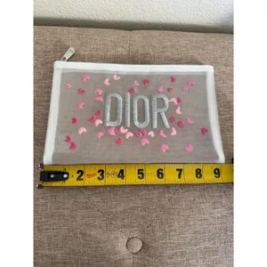 Christian Dior Embroidered Hearts Cosmetic Pouch thumbnail 3