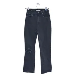 Abercrombie Womens Ankle Straight Ultra High Rise Jeans Size 0 (25) Black Denim thumbnail 2