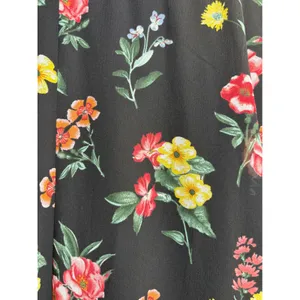Forever 21 Contemporary Black Floral Maxi Dress Ruffle Tie Back Slit Small thumbnail 4
