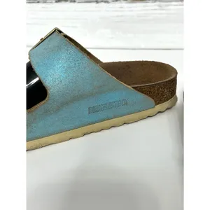 Birkenstock Arizona Washed Metallic Aqua Blue Leather Sandals Size EU 39 US 8 thumbnail 9